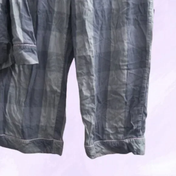 Victoria's Secret buffalo plaid pj pajamas sleepwear set in blue size large. - Picture 9 of 14